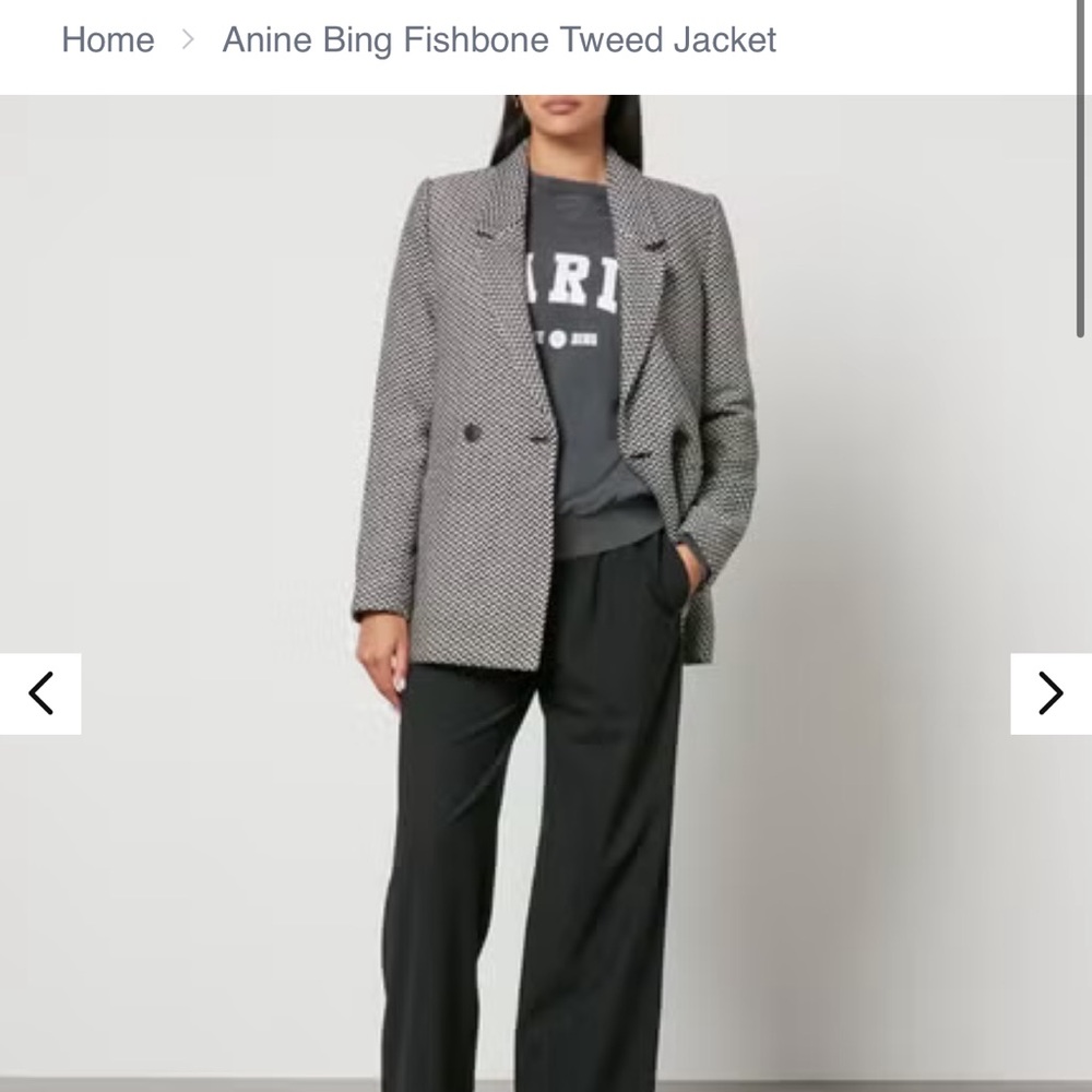 Anine Bing Fishbone Tweed Jacket